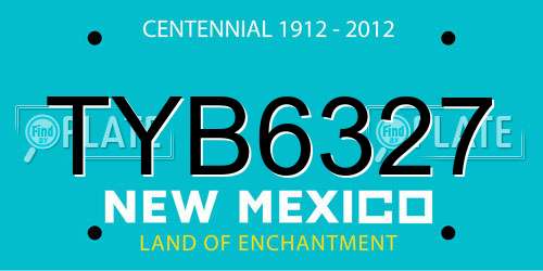 TYB6327 New Mexico License Plate