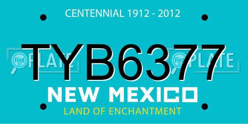 TYB6377 New Mexico License Plate
