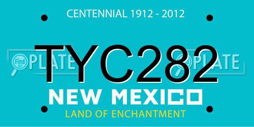 TYC282 New Mexico License Plate