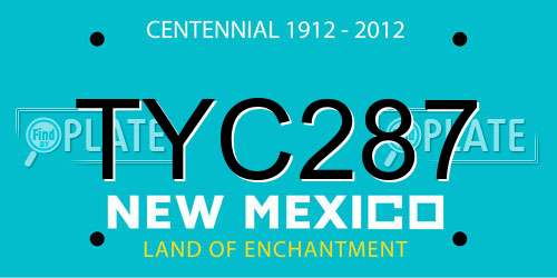 TYC287 New Mexico License Plate
