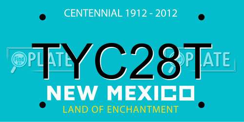 TYC28T New Mexico License Plate