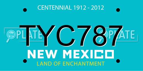TYC787 New Mexico License Plate