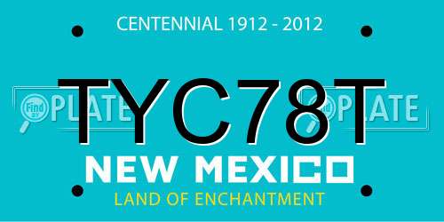 TYC78T New Mexico License Plate