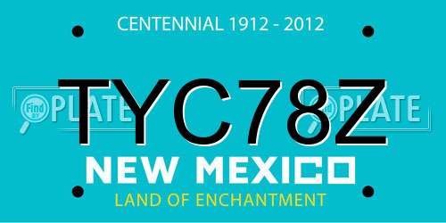 TYC78Z New Mexico License Plate