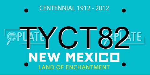 TYCT82 New Mexico License Plate