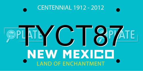TYCT87 New Mexico License Plate
