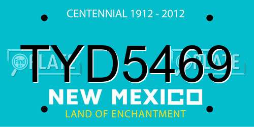 TYD5469 New Mexico License Plate