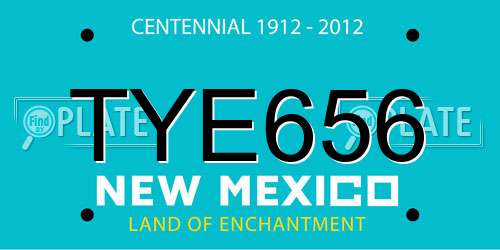 TYE656 New Mexico License Plate