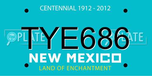 TYE686 New Mexico License Plate