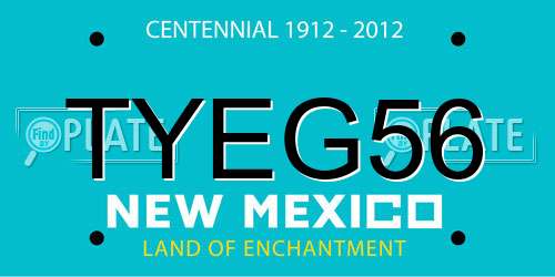TYEG56 New Mexico License Plate