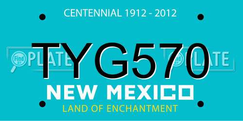 TYG570 New Mexico License Plate