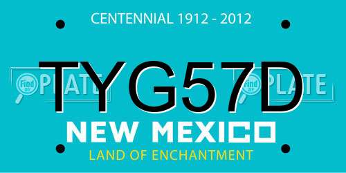 TYG57D New Mexico License Plate