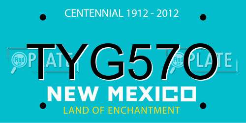 TYG57O New Mexico License Plate