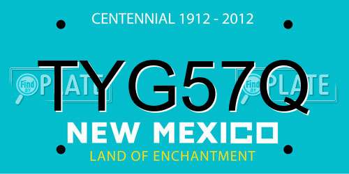 TYG57Q New Mexico License Plate