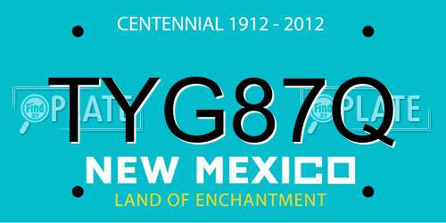 TYG87Q New Mexico License Plate