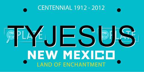 TYJESUS New Mexico License Plate