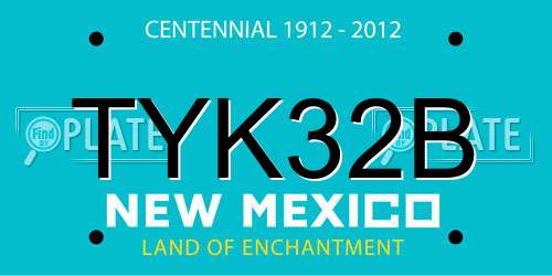 TYK32B New Mexico License Plate