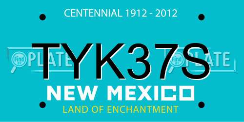 TYK37S New Mexico License Plate