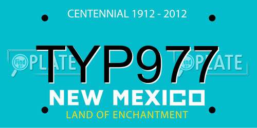 TYP977 New Mexico License Plate