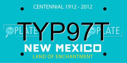 TYP97T New Mexico License Plate
