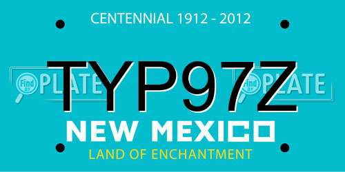 TYP97Z New Mexico License Plate
