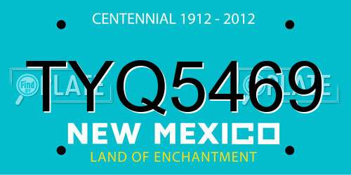 TYQ5469 New Mexico License Plate