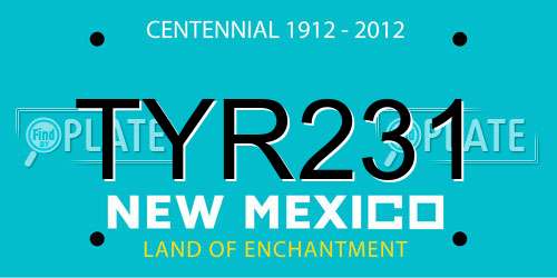 TYR231 New Mexico License Plate