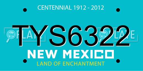 TYS6322 New Mexico License Plate