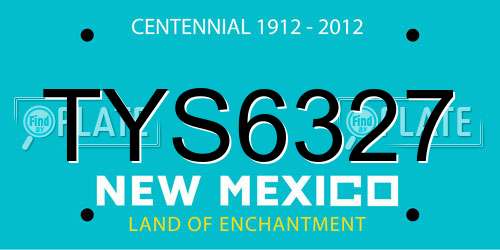 TYS6327 New Mexico License Plate