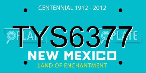 TYS6377 New Mexico License Plate