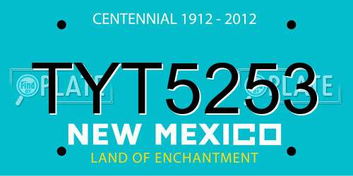 TYT5253 New Mexico License Plate