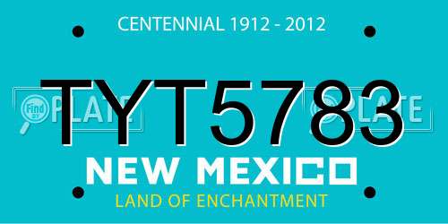 TYT5783 New Mexico License Plate