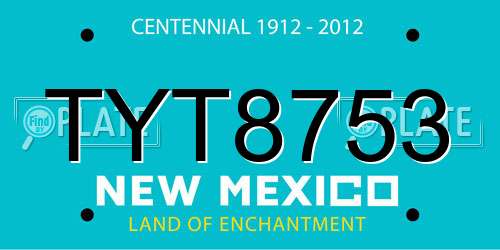 TYT8753 New Mexico License Plate