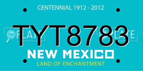 TYT8783 New Mexico License Plate