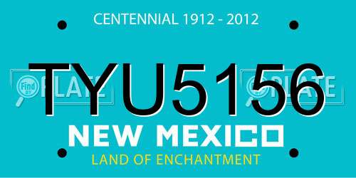 TYU5156 New Mexico License Plate