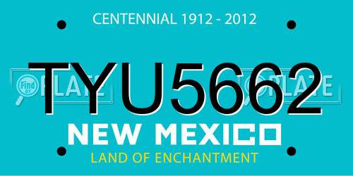 TYU5662 New Mexico License Plate