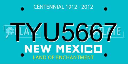 TYU5667 New Mexico License Plate