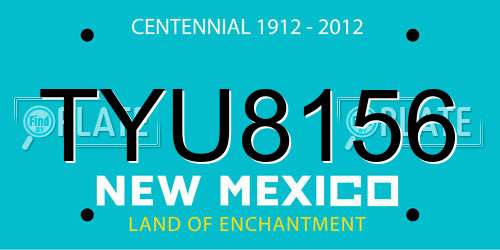 TYU8156 New Mexico License Plate