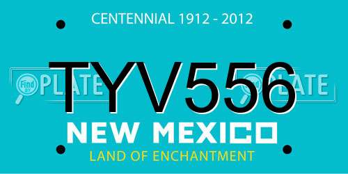 TYV556 New Mexico License Plate