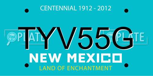 TYV55G New Mexico License Plate