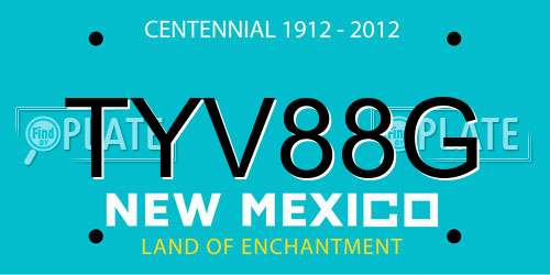 TYV88G New Mexico License Plate