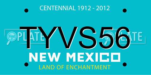 TYVS56 New Mexico License Plate