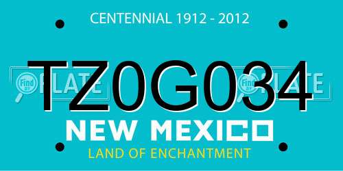 TZ0G034 New Mexico License Plate