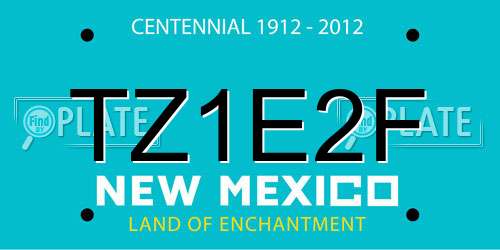 TZ1E2F New Mexico License Plate