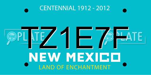 TZ1E7F New Mexico License Plate
