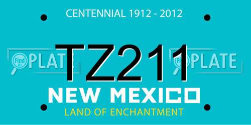 TZ211 New Mexico License Plate