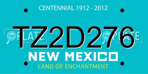 TZ2D276 New Mexico License Plate