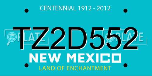 TZ2D552 New Mexico License Plate