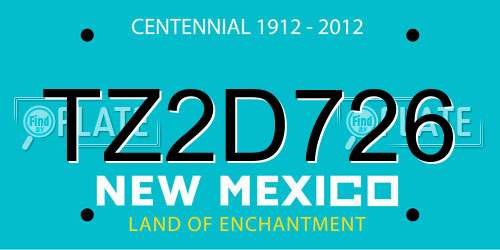 TZ2D726 New Mexico License Plate