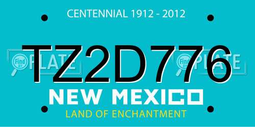 TZ2D776 New Mexico License Plate